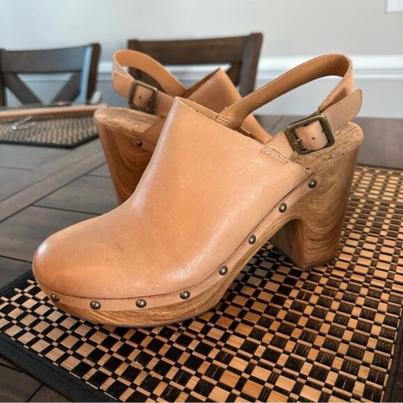 Kork-Ease Sienna Leather Clogs Tan Size 10 – Chunky Heel Vintage Boho - Picture 4 of 14
